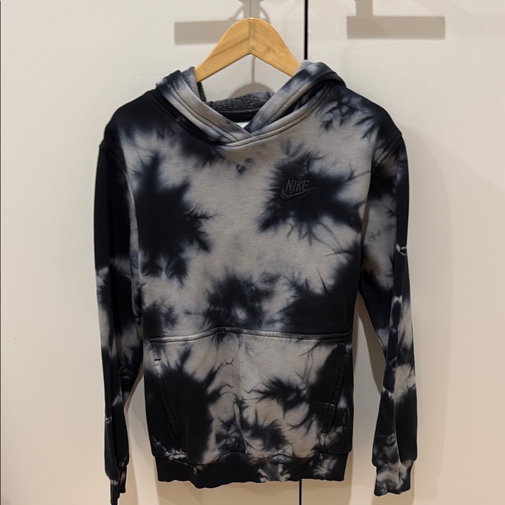 Nike Black and Gray Tie-Dye Sweater, Kids